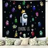 Among Us Wall Tapestry Aesthetic Wall Hanging Printed Fabric Blanket Decorative Tapestries for Bedroom Living Room Home Decor