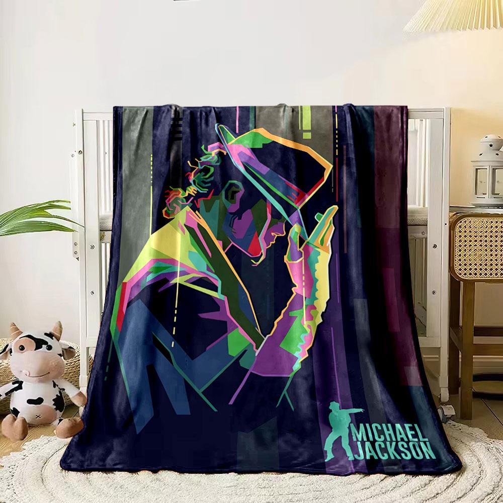 

Bright geometric portrait with vibrant multicolored outlines on dark. for all seasons blanket lunch break throw gift 80cm x 120cm
