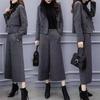 Seturi de Pantaloni Două Piese Femei Cardigan de Lână Blazer Gros cu Nasturi Pantaloni cu Picior Larg Buzunare Costume Casual Solide Îmbrăcăminte Exterioară Iarnă