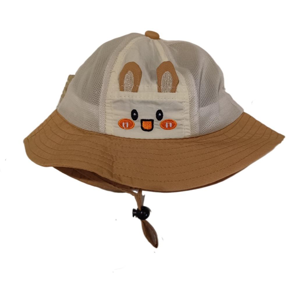

Quick-dry Kids Sun Hat Mesh Children Fisherman Hat Comfortable Cartoon Bucket Cap Outdoor кофейный