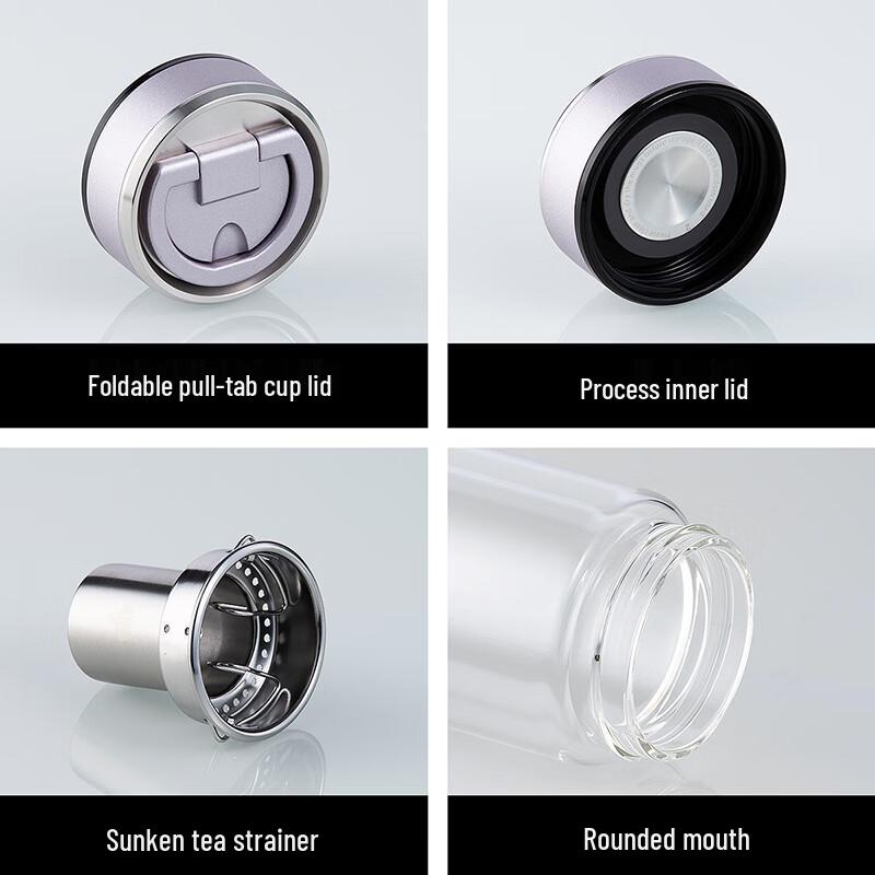 Double-Layer Glass Travel Tea Infuser Bottle