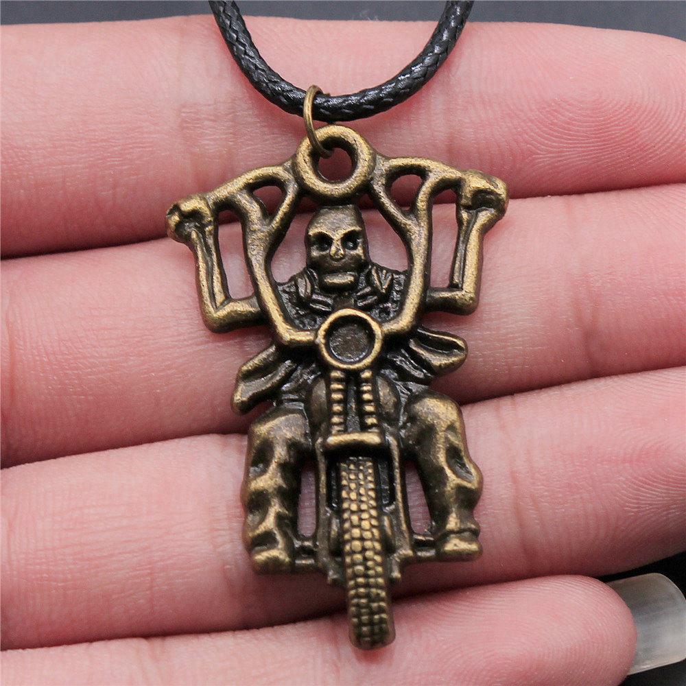 Skull Necklace Leather Chain 45cm Women's Jewelry Thanksgiving Day Creative Ornaments