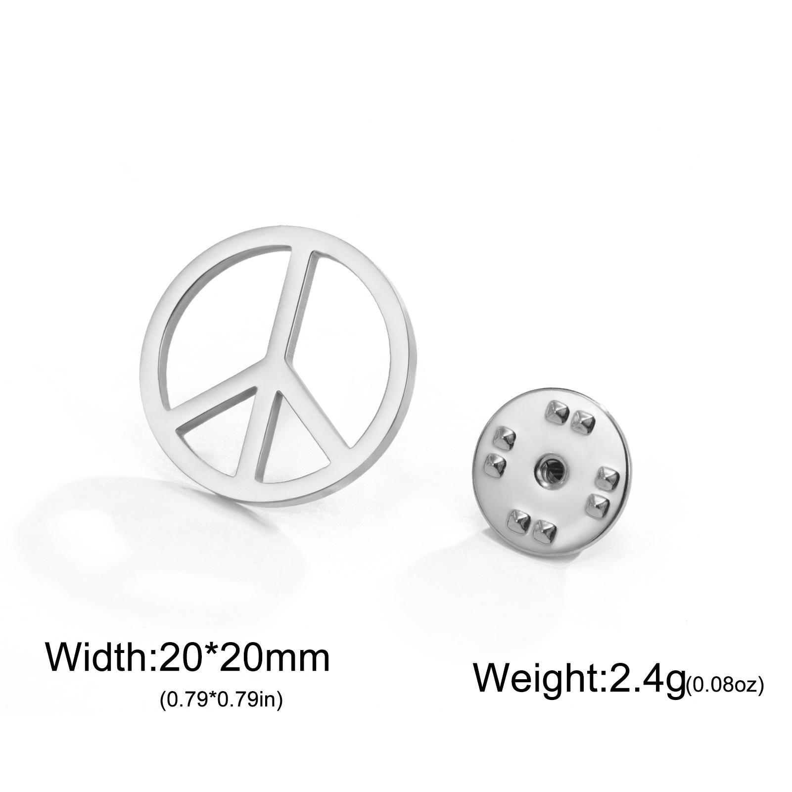 

Teamer Peace Symbol Brooch For Men Women Stainless Steel Suit Badge Lapel Pin Pacifism Against War Accessories Gift серебряный