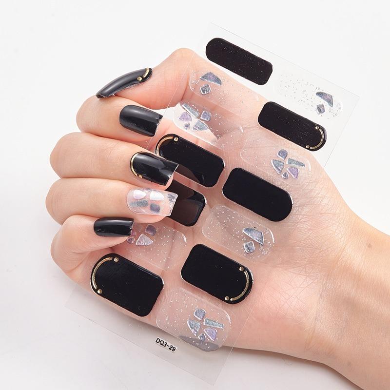 32 Vibrant Colors Semi-Cured Gel Nail Wraps, Long-Lasting French Nail Decal, Full Cover Waterproof Sticker