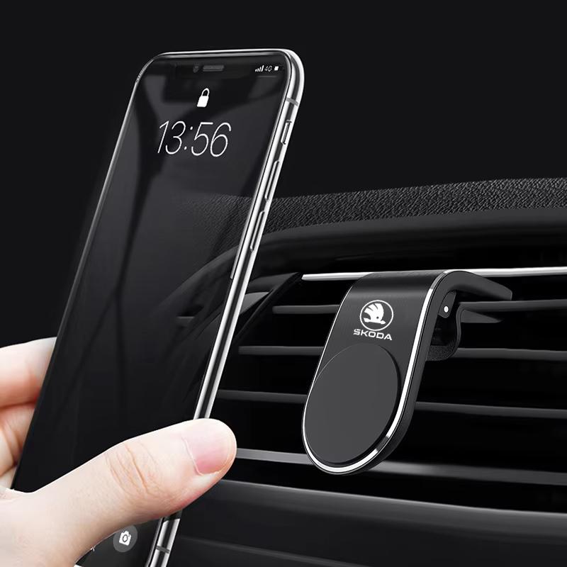 CWWR6 1Pcs Magnetic Car Phone Holder Metal Stand Accessories For New Skoda Octavia Kodiaq Fabia Superb Karoq Yeti Rapid Mk3 Vrs A4