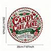 Metal Gingerbread House Wreath Christmas Decor 8 Inch Round Wall Art for Home Bar Cafe Indoor Outdoor Holiday