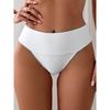 2025 Women's European & American Triangle Bikini - Sexy High Waist Solid Color Swimsuit for Hot Springs & Beach