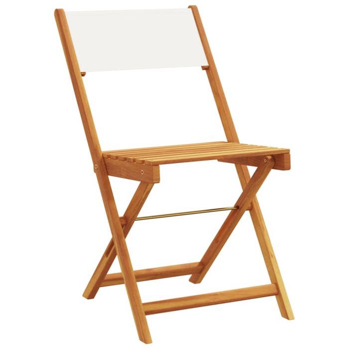 VidaXL 3-piece Bistro Set Cream White Fabric and Solid Wood, Garden Bistro Set, Balcony Set, Set 3281868