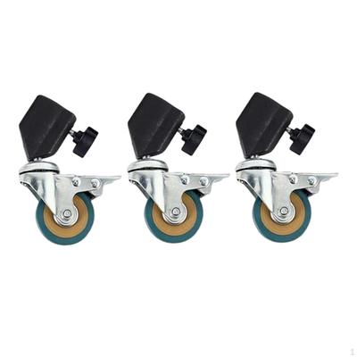 3 Piece Light Stand Swivel Casters Photography C Good for Transportation Professional Free