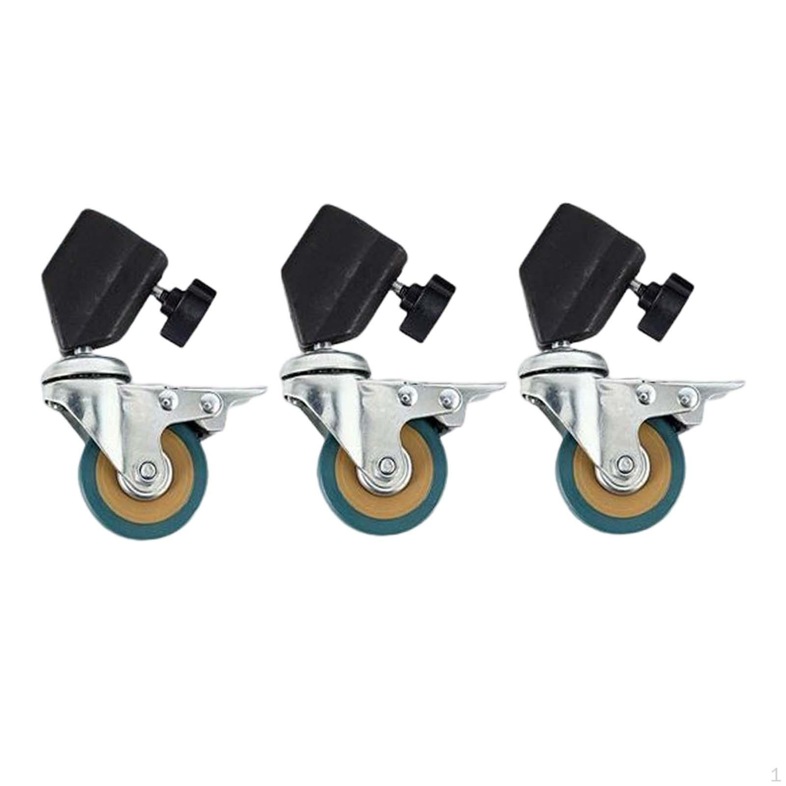 

3 Piece Light Stand Swivel Casters Photography C Good for Transportation Professional Free Tube 25mm Dia 2in