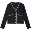 Thin Jacket Women's Small Fragrance Style High Waist Slim Fit Short Style Single Breasted Ice Silk Knitted Cardigan Top