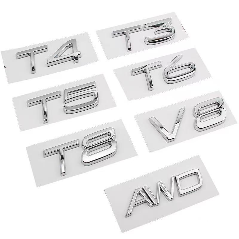 3D Chrom ABS T0/T3/T4/T5/T6/T7/T8/V8 AWD Schriftzug Emblem Kofferraumplakette Für XC40 XC60 XC70 XC90