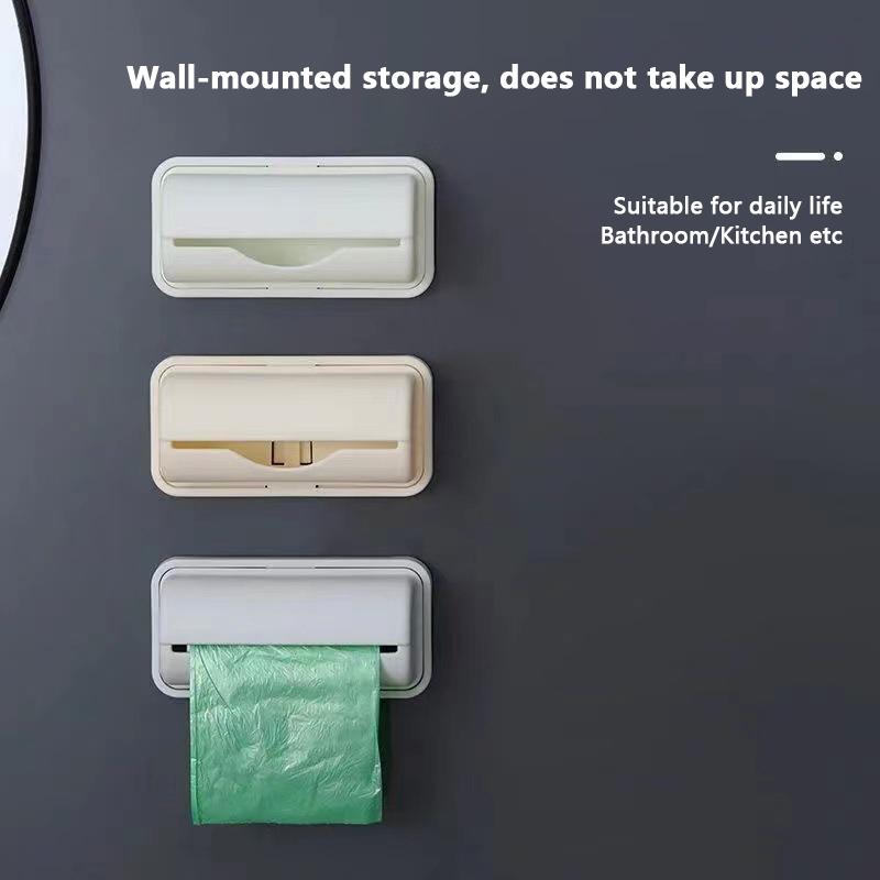 Wall Mount Trash Bags Storage Box Garbage Bag Dispenser For Kitchen Bathroom Plastic Bags Container Organizer Grocery Bag Holder