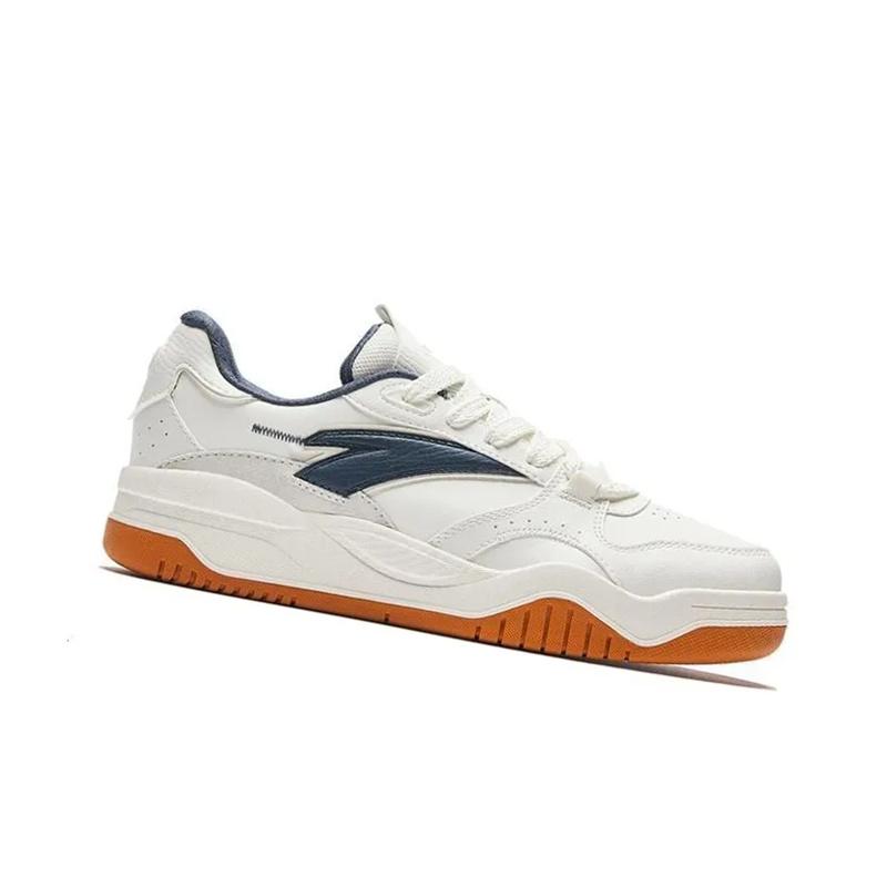 New Anta Wave Shoes Height Increasing Low Top Skateboard Shoes Women's White Blue Brown 922348003-4