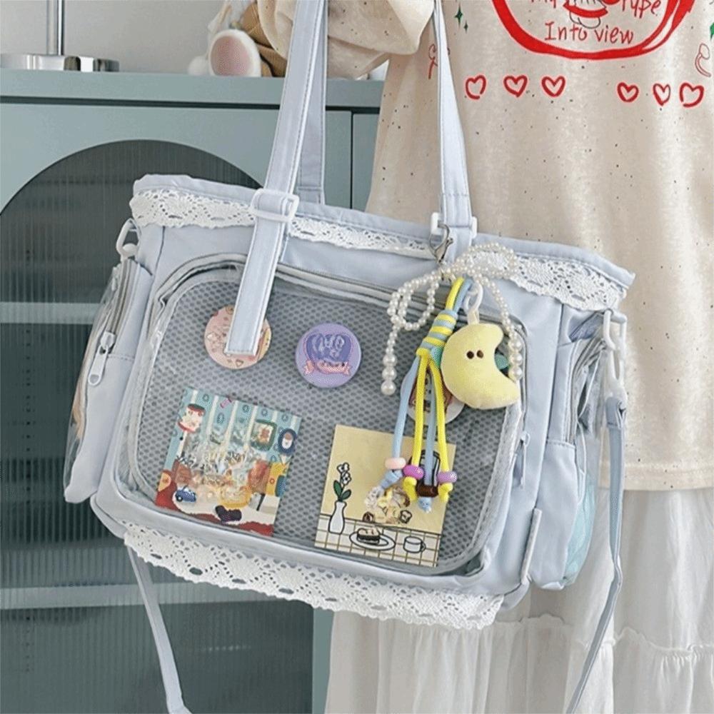 DIY Lace Itabag Large Capacity Tote Bag Y2k Anime Shoulder Bag  Parties