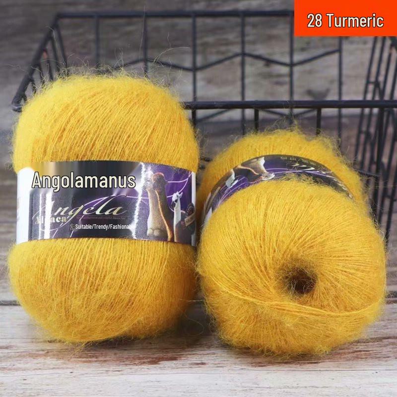 Hand-Knitted Medium Fine Angora Mohair Yarn - 42g Ball