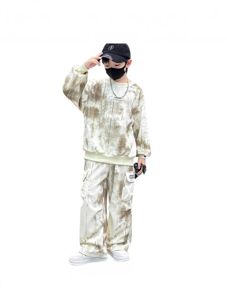 Boys' 2025 Autumn Sportswear Set: Trendy Sweatshirt for Big Kids