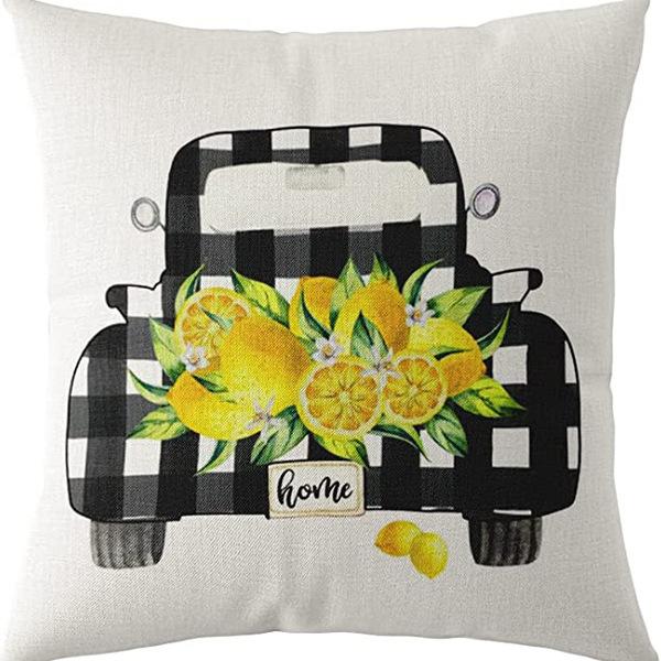 Flowers Daisy Tulip Printed Linen Pillow Case Home Living Room Sofa Bedroom Pillow Case