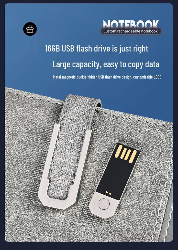 Multifunctional Business Notebook with USB and Gift Box