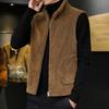Chalecos Cálidos de Lana de Cordero para Hombre de Invierno Casual Gruesos con Cuello Alto Sin Mangas Se Pueden Usar por Ambos Lados Chaleco Hombre