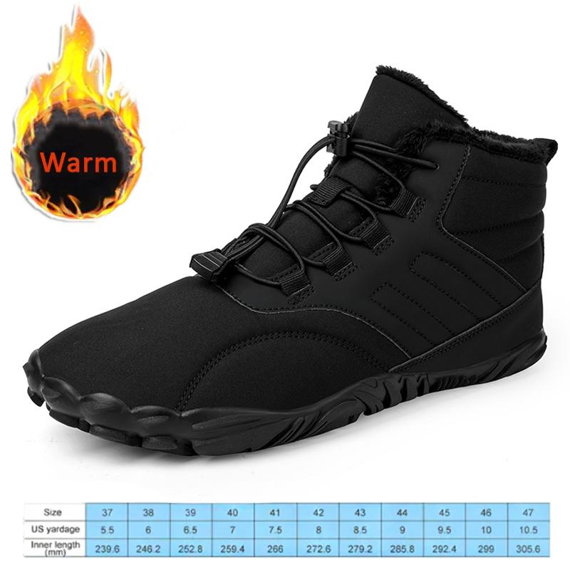 Nieuwe Winterlaarsjes Heren Sneeuw BareFoot Casual Schoenen Outdoor Werkschoenen Dames Warme Bont Heren Enkellaarsjes Heren Sneeuwlaarzen Grote Maat 47