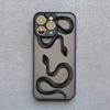 Luxurious Black Gold Snake Phone Case For iPhone 16 15 14 13 12 11 Pro Max XS SE 7 8 Plus Unique Dragon Shockproof Back Cover