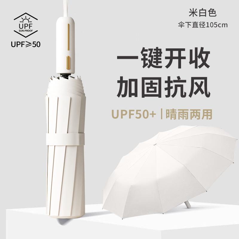96 bone automatic umbrella enlarged thickened parasol sun umbrella sunscreen UV protection female folding anti-storm male