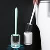 Silicone Toilet Brush Wall Mounted Breathable Holder Soft Bristle Odor Free Bathroom Toilet Cleaning Supply