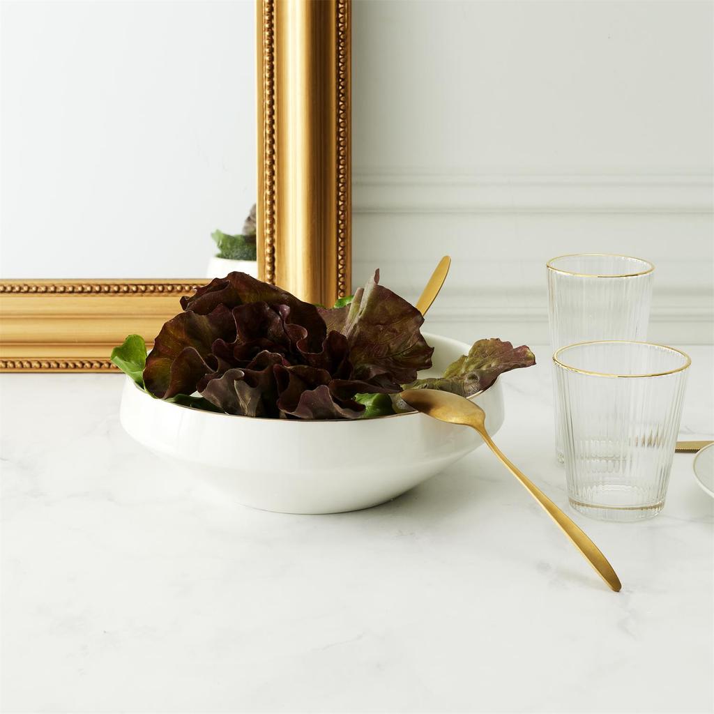 Slaterka Schüssel 25cm Porzellan Perlmutt Gold Weiß