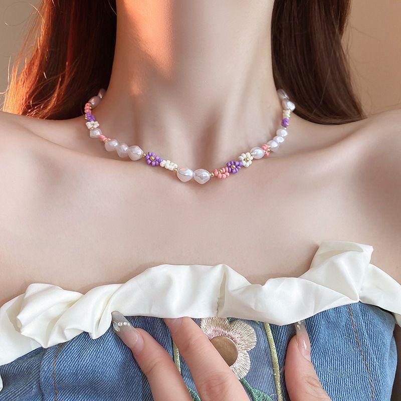 Irregular Long Pearl Necklace French Light Luxury Temperament Sweater Chain Niche Simple High Sense Necklace Women