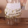 Gold Color Coins Belly Dance Hip Scarf Three Layers Hip Scarf Wrap  Female Accessories