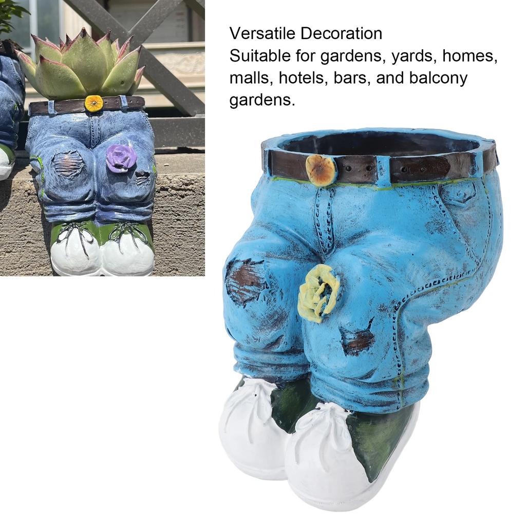 Pants Flower Pot Resin Stylish Jeans Shape Versatile Decorative Flower Planting Pot Planter Garden Figurine For Home Lawn Yard