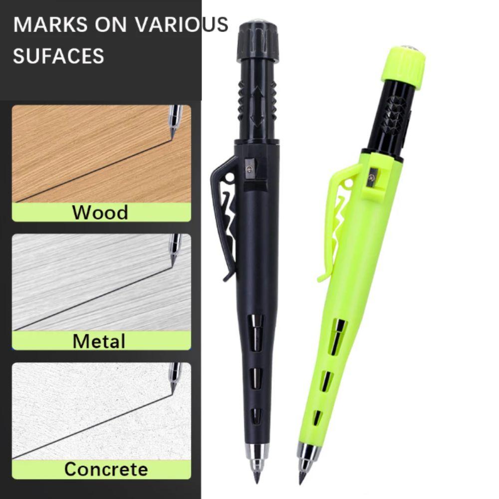 2.8mm Lead Deep Hole Marking Pencil Built-In Sharpener Woodworking Marking Pencil  Carpentry Work