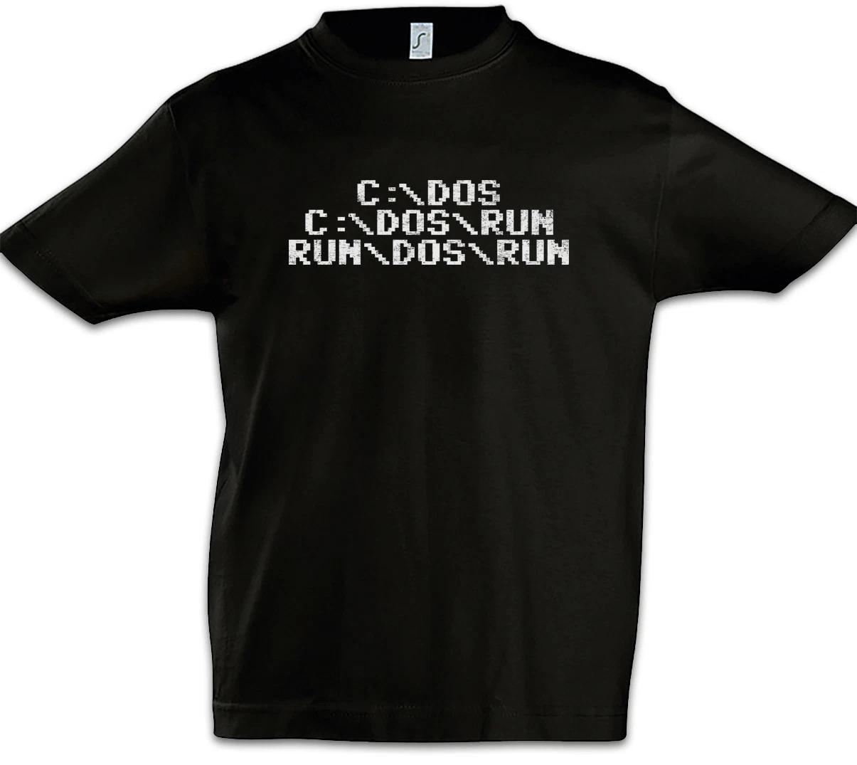 Run Dos Run Boys kids boys T-Shirt Fun Geek Nerd Computer Science Scientist Programmer 110