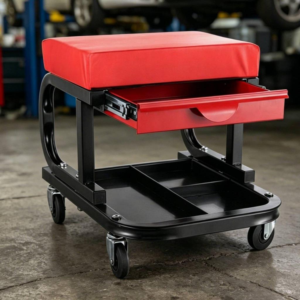 Rolling Technician Seat Versatile Wheeled Thickened Frame Car