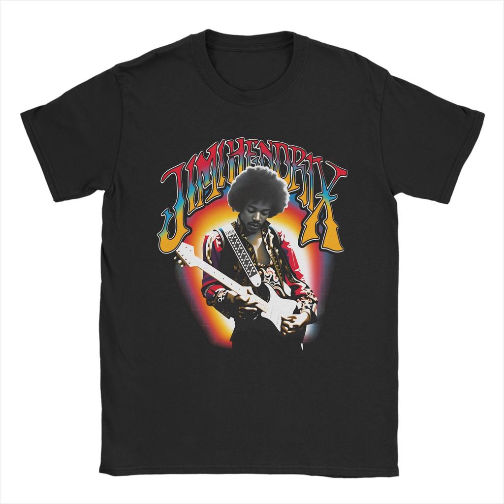 Jimi Hendrix T Shirt for Men 100 Cotton Novelty TShirts Crew Neck Tees Short Sleeve Tops Graphic