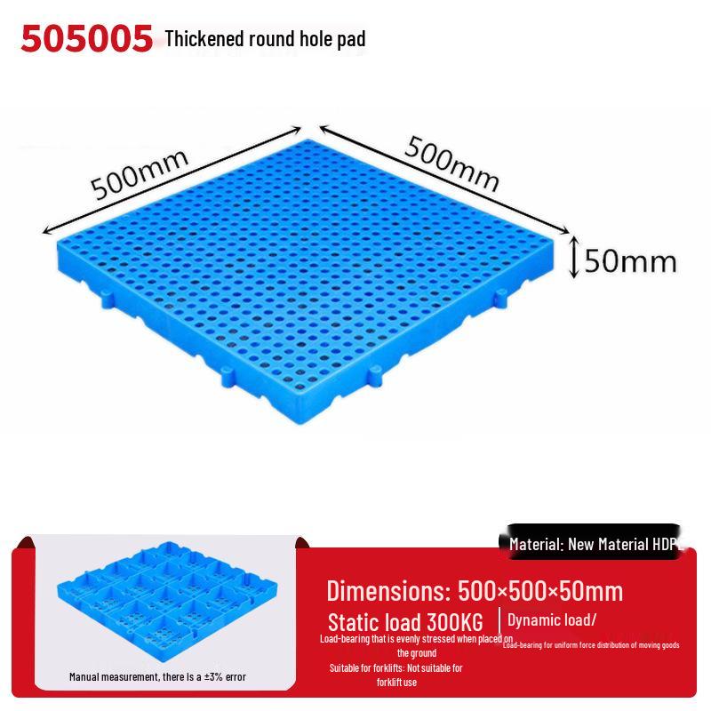 Warehouse Grid Plastic Pallet: Thickened Moisture-Proof Single-Sided Floor Mat for Logistics.