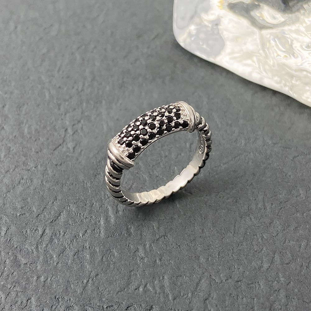 David s Crystal Silver-Plated Ring Couple s Men and Women Rings High Quality Fashion Jewelry