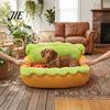 Removable Cover Pet Nest Hot Dog Bed, Cozy Cute Washable Soft Corduroy Cat Mat, Plush Bed for Small Dogs Cats Indoor