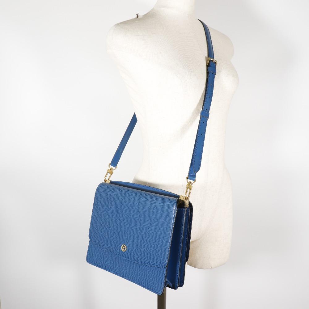 Louis Vuitton Grenel Shoulder Bag Double Sided Blue Epi Leather Women Used