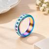 Floral Spinner Ring with Repeating Sunflower Pattern and Rotating Outer Band for Everyday Jewelry Styling and Stacking