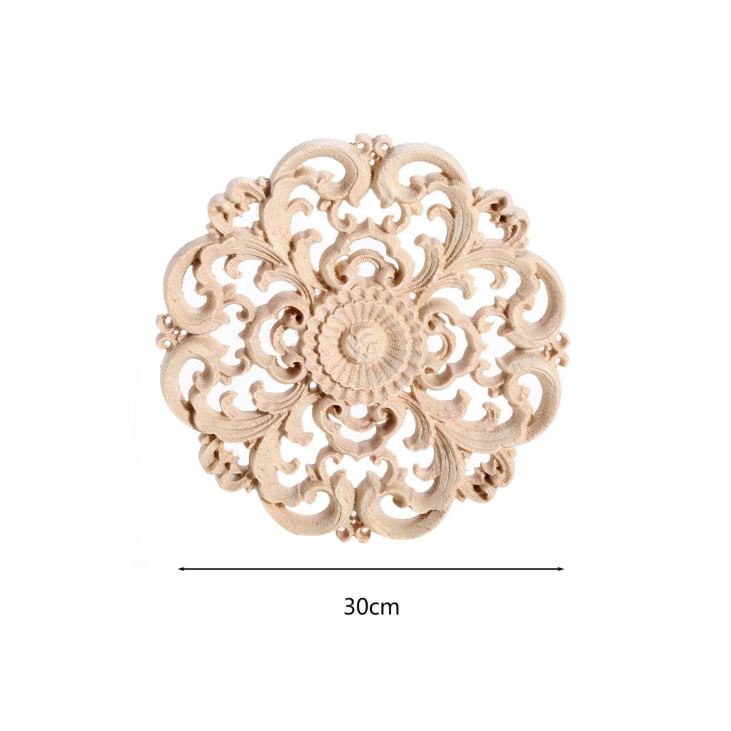 1 Pc Wood Decal Corner Wood Applique Onlay Home Window Unpainted Ornamental Furniture Bed Door Cabinet Decor 10/12/15/20/24/30cm