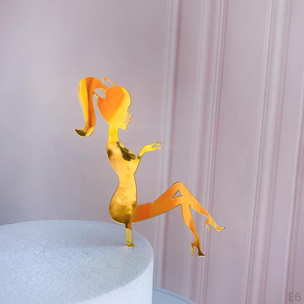 Acrylic Cake Topper Wedding Decorations Birthday Cupcake Topper, Features Glitter Coating