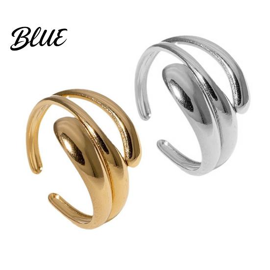 Wide Band Ring Women Finger Minimalist V-Shaped Geometric Shape Adjustable