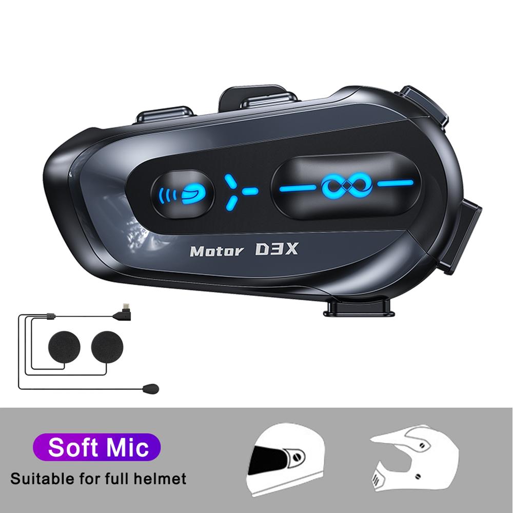 1/2PCS Motorcycle Helmet Intercom Headset 600M Half Duplex Multi-person Interphne V5.4 Intelligent Voice Assistant Headphone