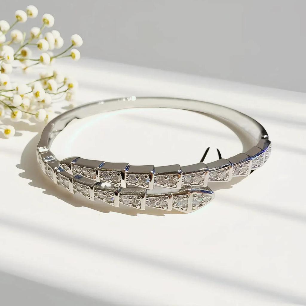 New Half Snake Bracelet 2026 New European and American Gold Zircon Women's Bracelet