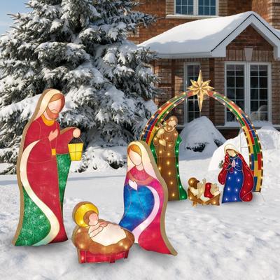 Christmas Decorations Lighted Christmas Manger Scene Christmas Set Holy Christmas Decorations For Outdoor Porch Garden Decor