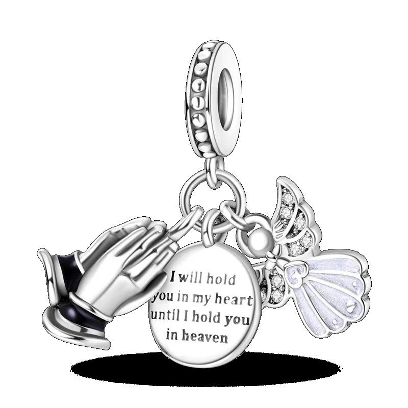 925 Silver Heart Mum Dangle Dream Catcher Charm DIY Jewelry For Women Original Bracelet Beads