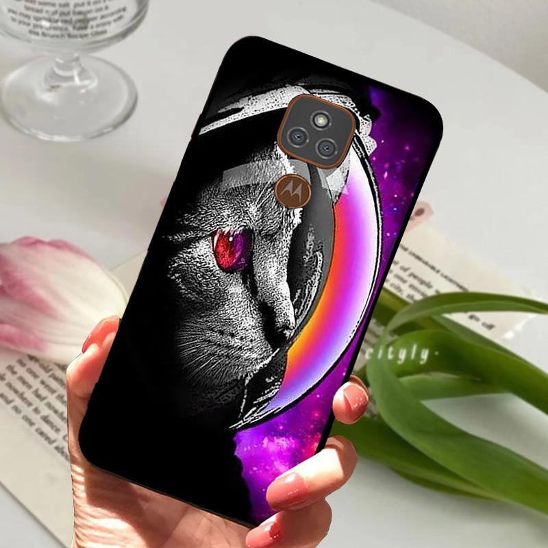 For Motorola Moto E7 Plus Cases E7Plus Cover Soft TPU Silicone Back Cover For Moto E7 E7i Power Case Black Bumper Shells Etui