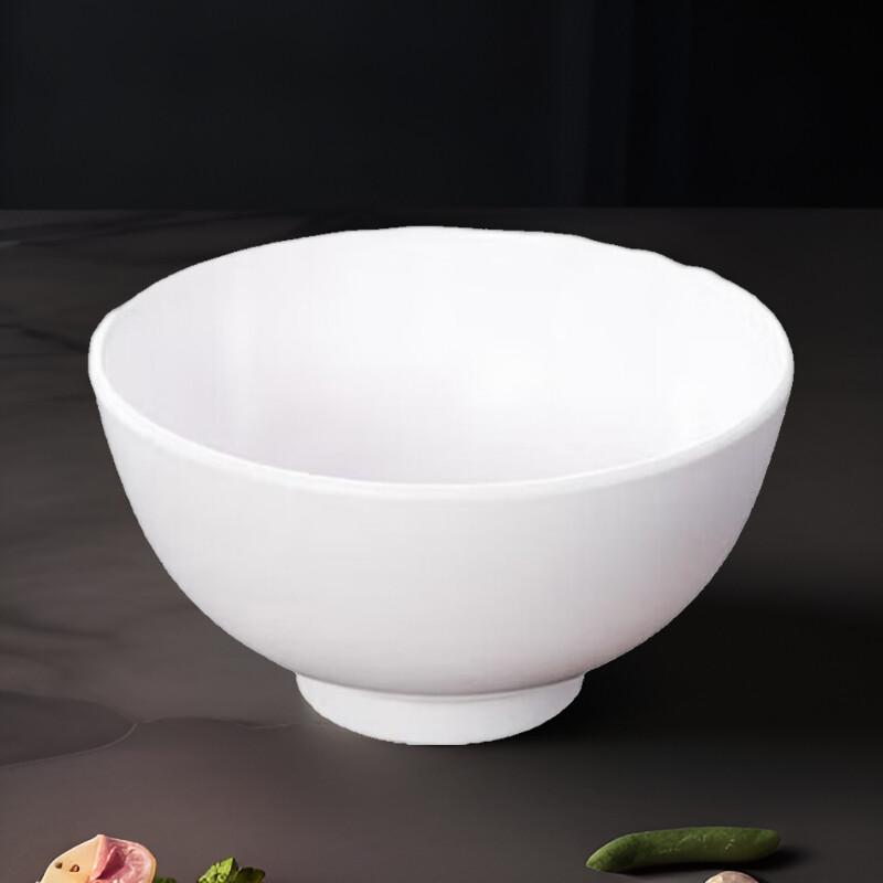 Commercial Drop-Resistant White Melamine Rice Bowl